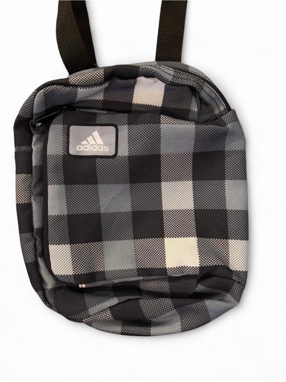 The Adidas Festival Crossbody Bag in black, white + gray